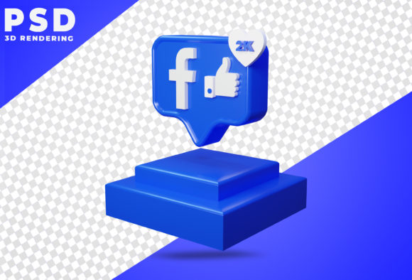 3D Logo Like Facebook Rendering: A Modern Design Asset