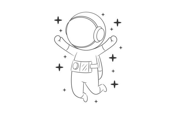Astronaut Doing a Jump in Space: A Dynamic Design Asset