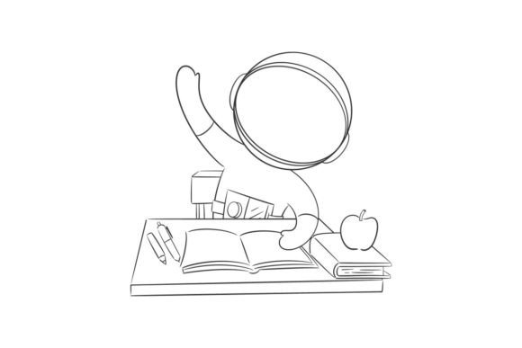 Astronaut is at School with Books: A Creative Asset