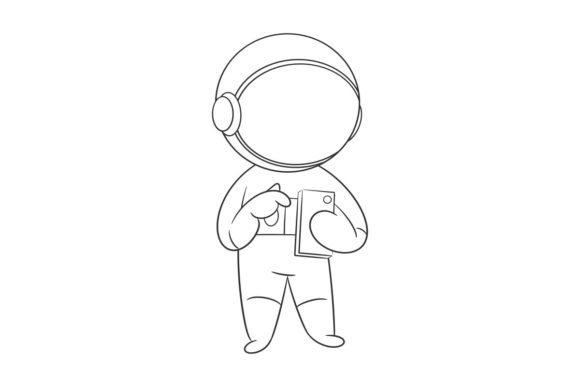 Astronaut Playing Smartphone: A Modern Design Asset