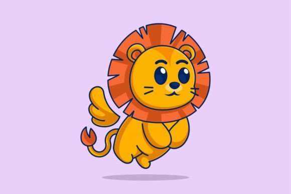 Charming Lion Angel Cartoon Design for Creative Projects