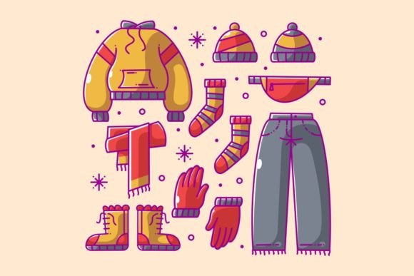 Drawn Winter Clothes: Essential Vector Assets for Designers