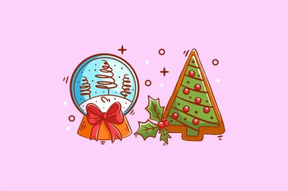 Enchanting Gingerbread and Snow Crystal Ball Design for Christmas