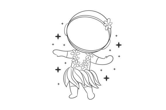 Enlivening Designs with Astronaut Dancing the Hula Dance Happily