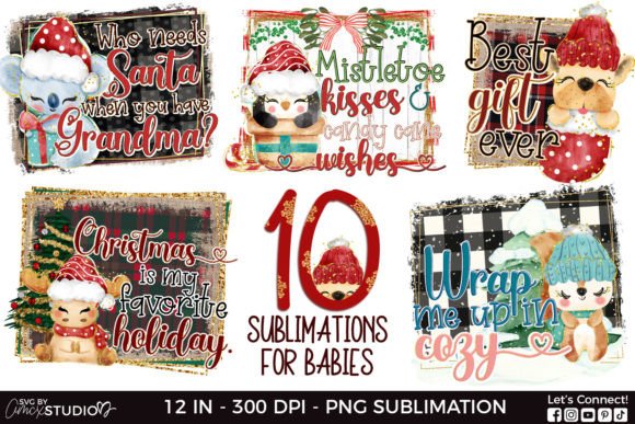 Festive Christmas Baby Sublimation Designs for Creative Projects