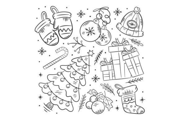 Hand Drawn Christmas Element Collection for Designers