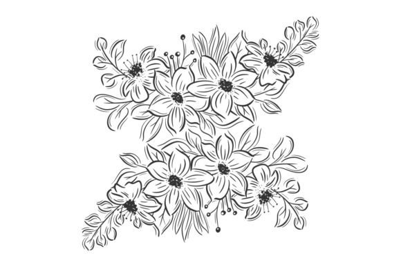 Hand Drawn Double Flower Bouquets: A Designer's Asset