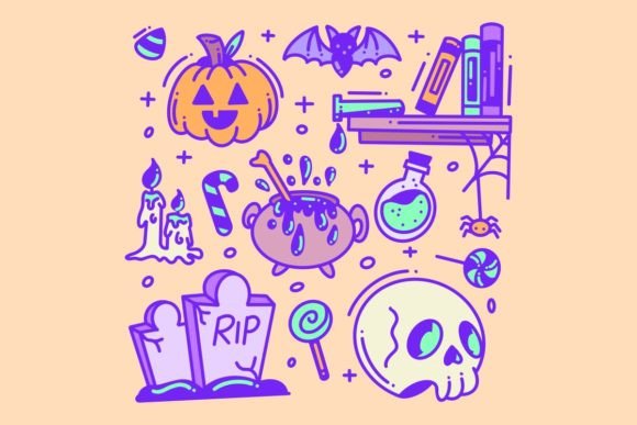 Hand Drawn Halloween Elements Icon: A Designer's Ultimate Freebie