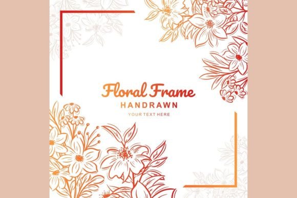 Hand-drawn Red Floral Frame Background: A Designer's Free Resource