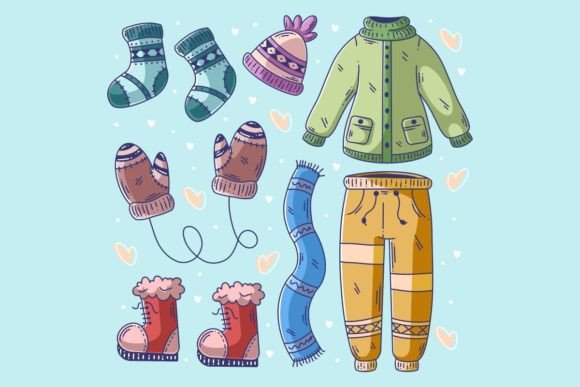 Hand Drawn Set of Winter Essentials: Elevate Your Design Projects