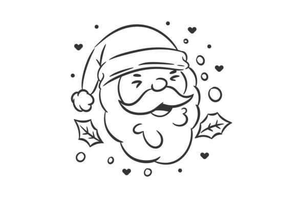 Santa Hand Drawn Style Coloring: A Festive Design Asset