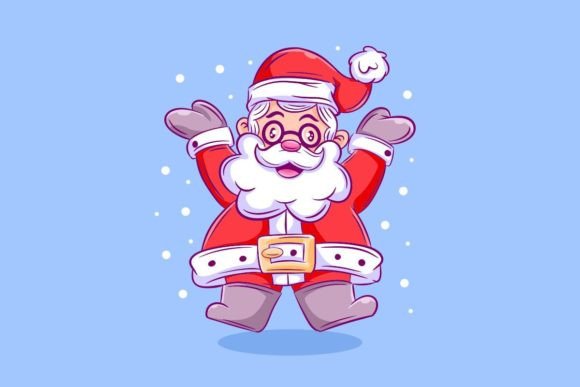 Santa is Feeling Happy Cartoon: A Cheerful Vector Asset for Designers