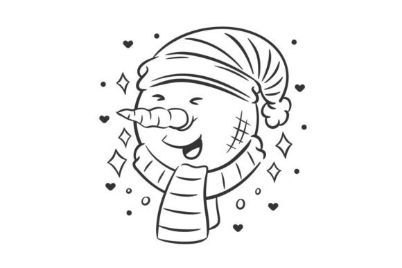 Snowman Hand Drawn Style Coloring: A Designer's Winter Asset